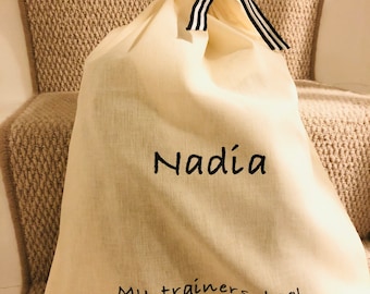 Multi-size shoe bag / cotton canvas organiser / travel / dust bags / personalised / cloth bag / eco-friendly / storage / birthday / shoes