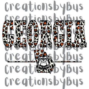 Georgia con Cheetah Print e GA bulldog PNG