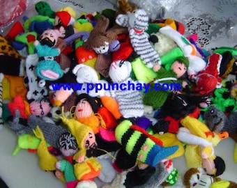 Finger puppets Andean Ethnic Handknitted Ppunchay Peru Handmade