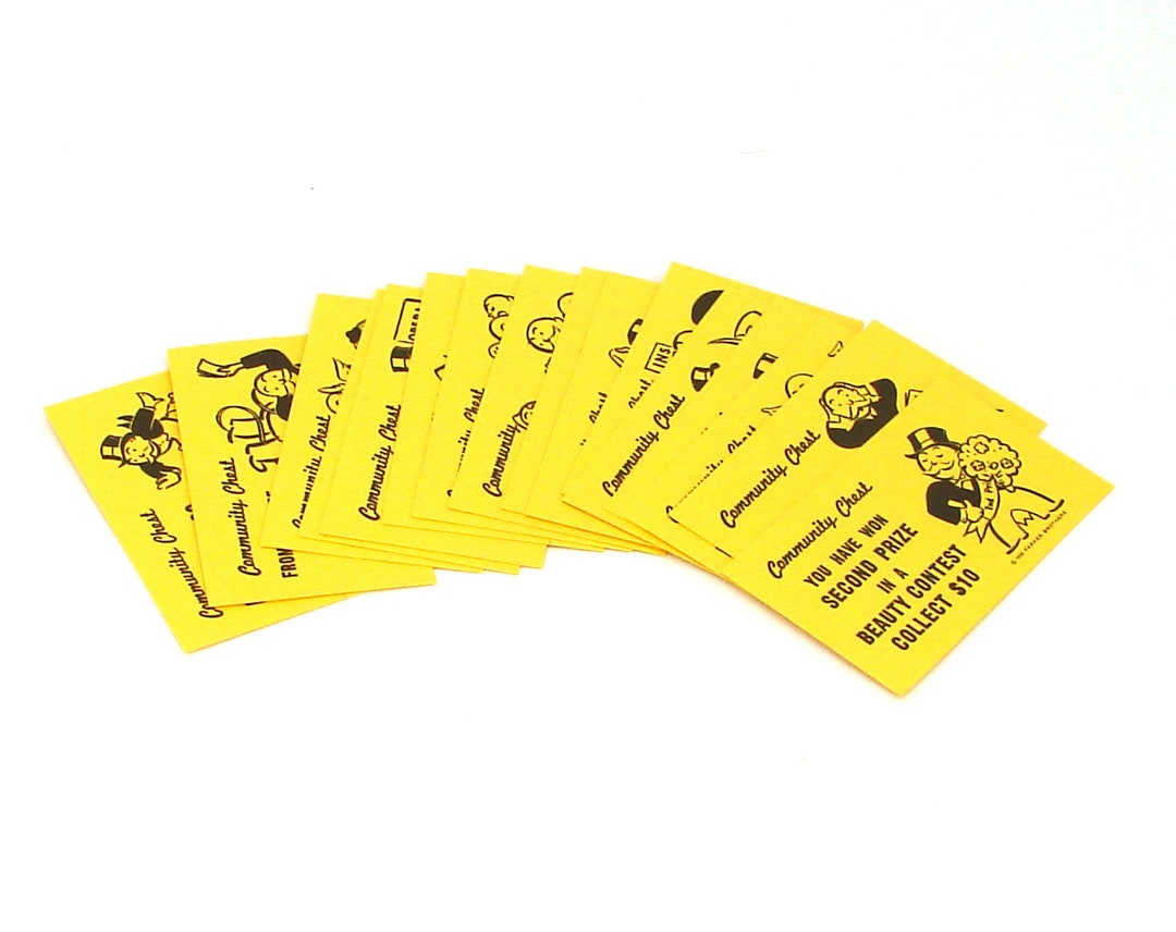 Monopoly Community Chest Cards Replacement Board Game Part Etsy