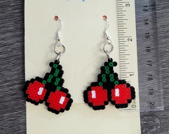 Cherry Perler Bead Earrings