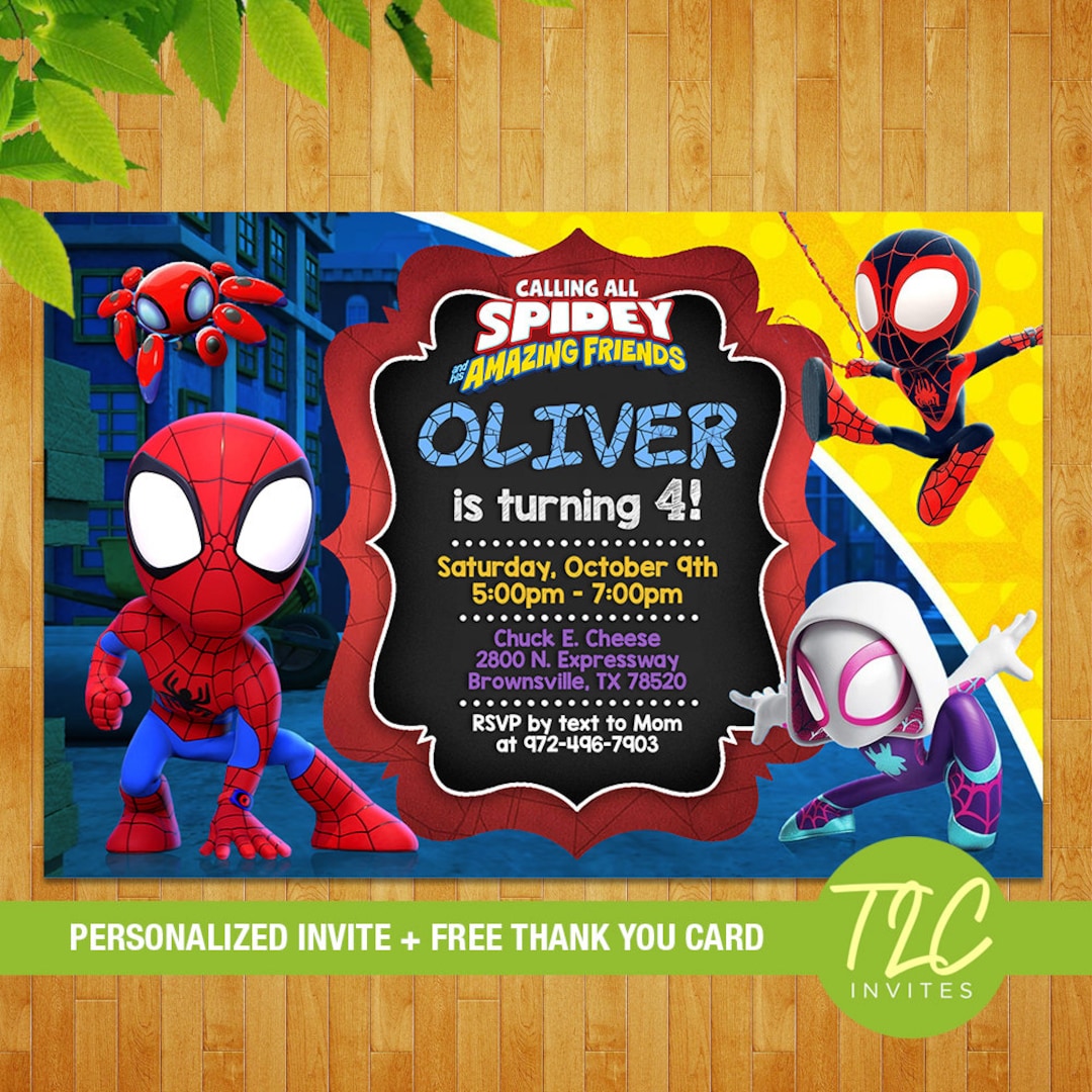 Spidey and his amazing friends Invitation Template DIY