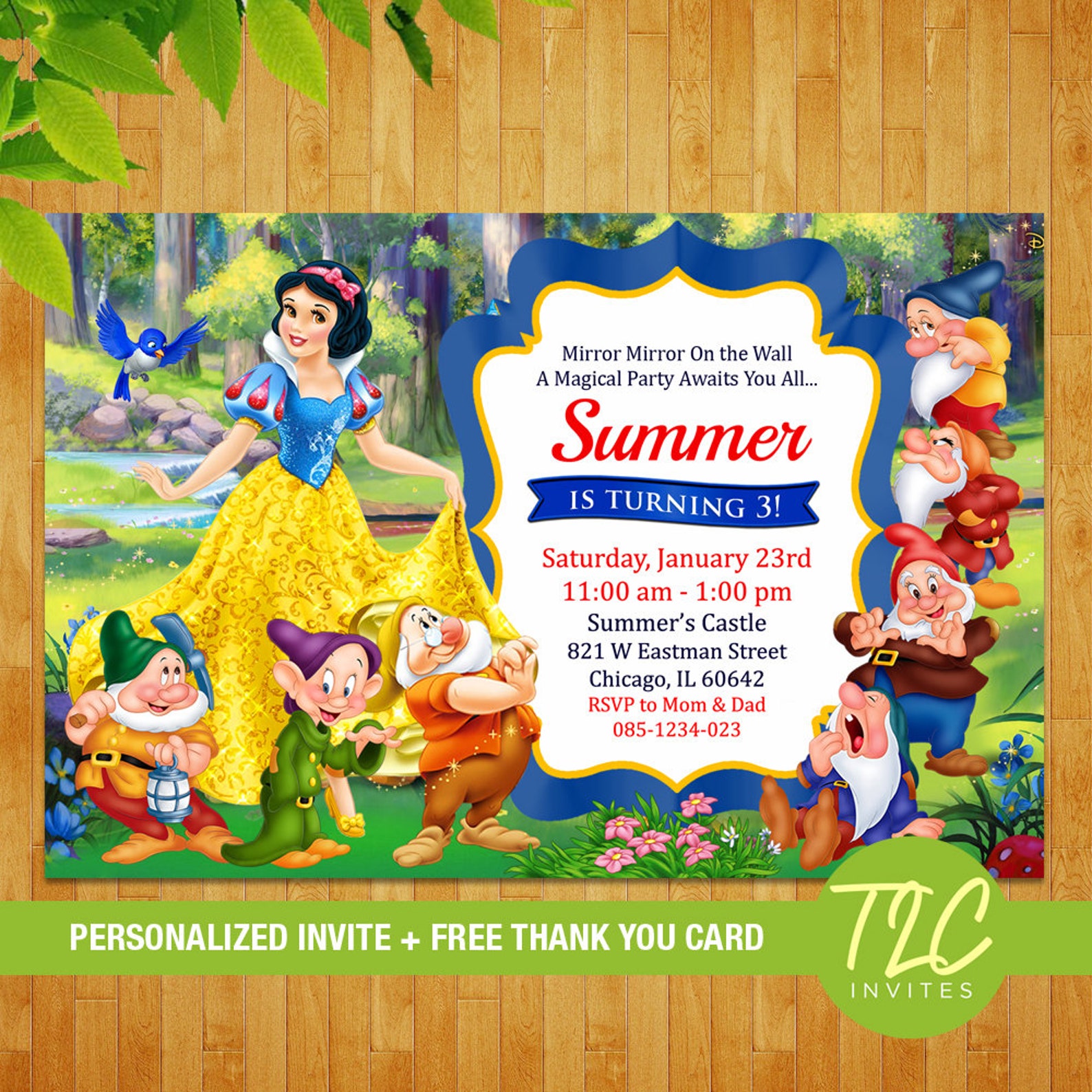 Snow White Invite Snow White Birthday Snow White Party Snow Etsy