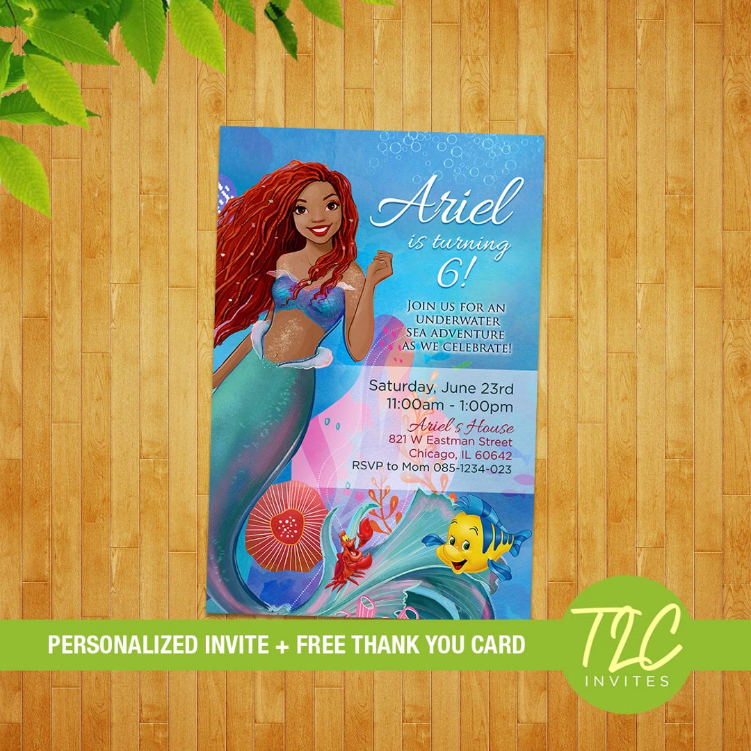 The Little Mermaid Invitation the Little Mermaid Invite the Etsy