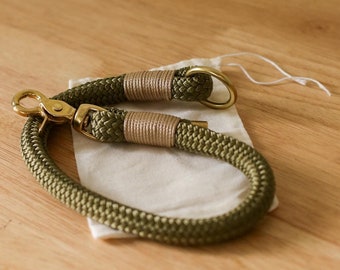 Olive 12 mm Seil Hundehalsband | Individuell