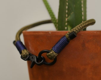 Olive 8 mm Seil Hundehalsband | Individuell | Kleine Hunde