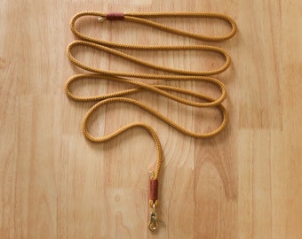 Thin Caramel Rope Leash | Light Weight Leash for small pets