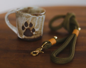 Olive Rope Dog Leash | Green Rope Lead