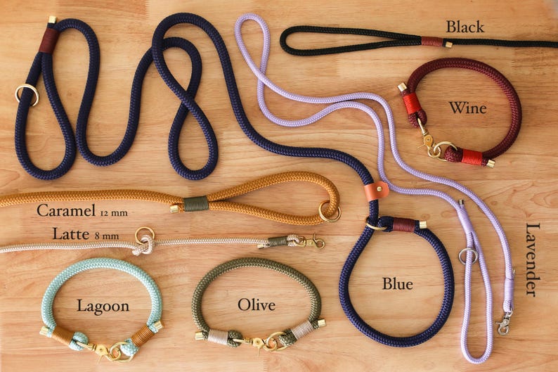 Caramel 8mm Rope Leash | Small Dogs - Etsy