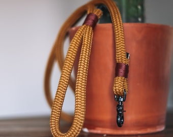Yellow Rope Dog Leash | Caramel Rope Lead