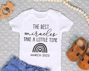 Les meilleurs miracles prennent un peu de temps, mode pour bébés, body, mode pour tout-petits, faire-part de grossesse