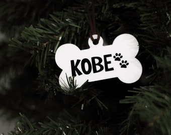 Ornement en os de chien, Ornement pour chien, Premier Noël du chien, Ornement de chiot, Ornement en os, Ornement en acrylique, Cadeau de Noël pour chien, Décoration d'arbre