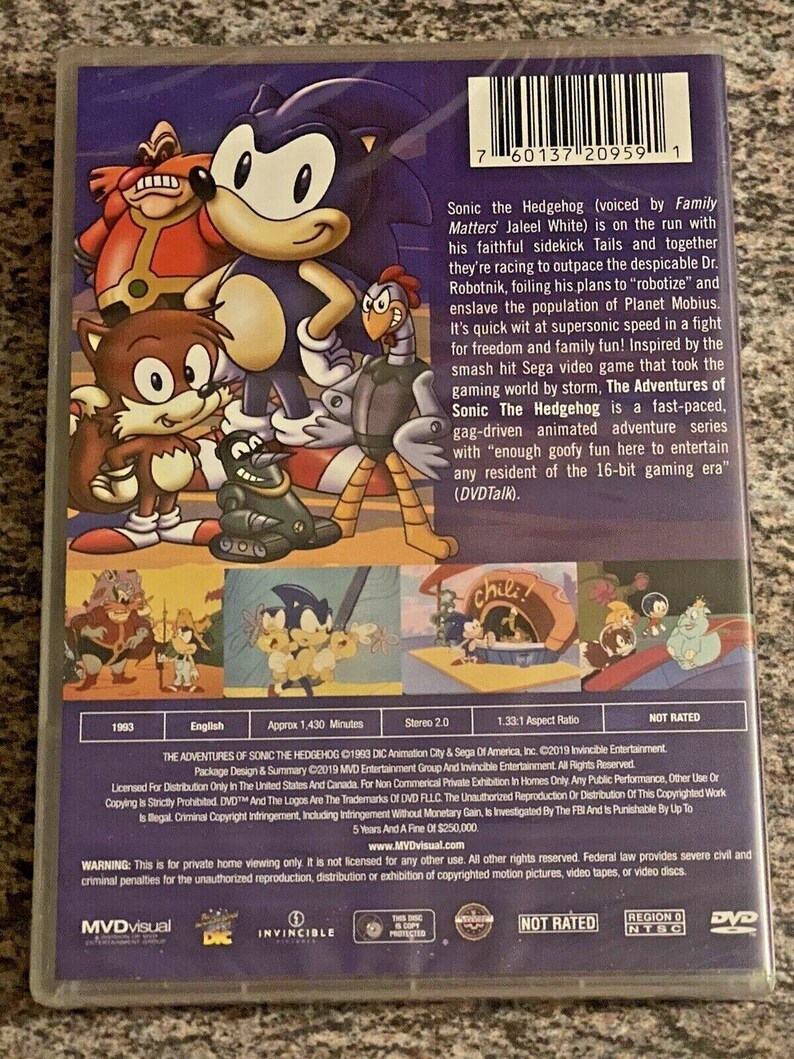Adventures of Sonic the Hedgehog: the Complete Animated Series, DVD