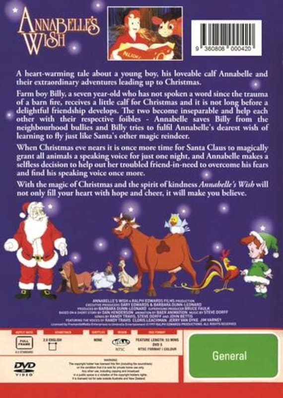 Annabelle's Wish [DVD, 1997 Christmas Animated Movie] Region Plays  Worldwide, New Sealed, Free US Shipping