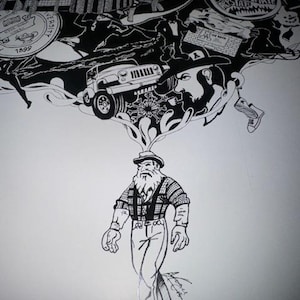 Arte mural de Boone, Carolina del Norte, montañista del estado de los Apalaches, impresión artística de Boone, Carolina del Norte, póster sin marco, póster de diseño original de App State de 19 x 13