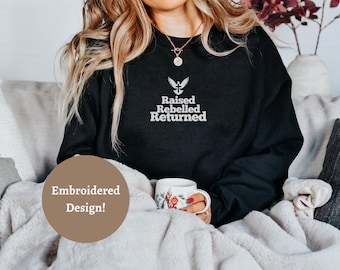 Embroidered Sweatshirt for Catholic Women, Christian Sweatshirt
