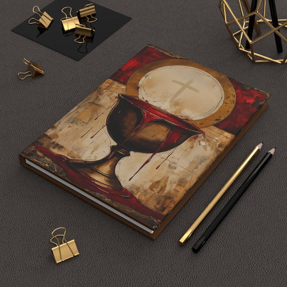 Catholic Eucharistic Art Hardcover Notebook Journal for Adoration for Bible Study Notes Gifts Mom Faith, Inspiration, Prayer