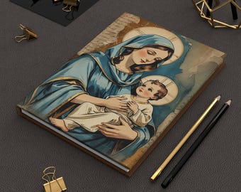 Katholisches Kunst Journal: Gottesmutter & Jesuskind Hardcover Notizbuch