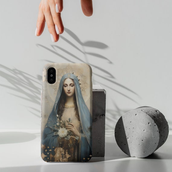 Catholic Marian Art Smart Phone Case gift for Catholic Phone Case for iPhone Samsung Galaxy and Google pixel The Blessed Mother Marian Art