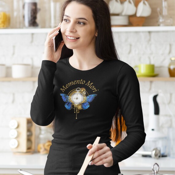 Long Sleeve T-shirt for Young Catholic Mom gift Religious gift for Grandmom Butterfly shirt Traditional Catholic Saying Tshirt for her