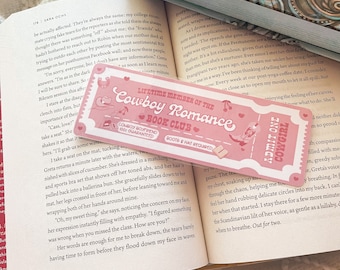 Proud Member of the Cowboy Romance Book Club Bookmark | Handmade Laminated w/ Tassel Bookmarks | Cute Pastel Pink Bookish Gift for Reader