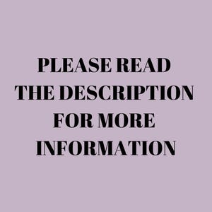 Puede incluir: Texto negro sobre un fondo lavanda: "POR FAVOR, LEE LA DESCRIPCI&Oacute;N PARA M&Aacute;S INFORMACI&Oacute;N". La fuente es en negrita y el texto est&aacute; centrado y apilado en tres l&iacute;neas.