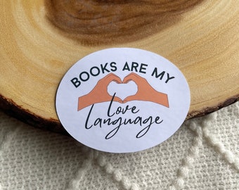 Reading is my Love Language Sticker | Bookish Waterproof Glossy Perfect for Water Bottles Laptops & Kindles | Heart Bookworm Reader Gift