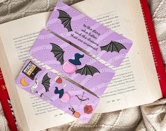 A Court of Thorns and Roses Themed Bookmark Set | Handmade Laminated w/ Tassel Bookmarks | ACOTAR ACOMAF ACOWAR Bookish Gift for Reader