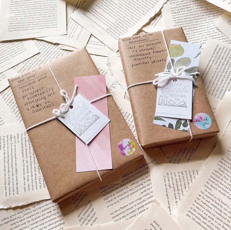 Blind Date with a Book Pick Your Own Genre Mystery Books Bookish Gift Reader Bookworm Bookmarks Romance Thriller Fantasy Books image 1