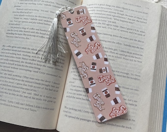 Spice Girl Cheetah Coffee Cup Pastel Fall Themed Pumpkin Spice Lover Bookmark | Handmade Laminated w/ Tassel Bookmarks | Bookish Gift Reader
