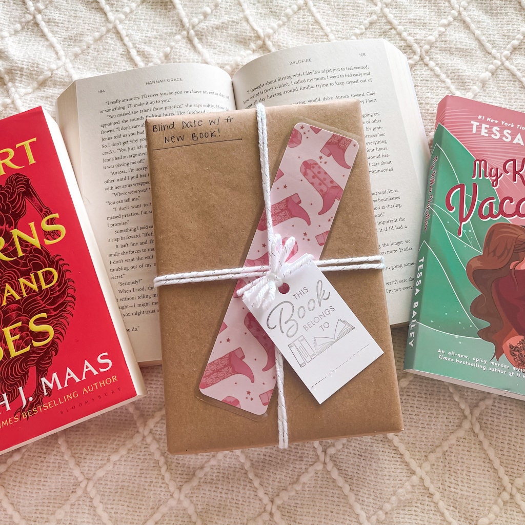 Blind Date with a New Book | Pick Your Own Genre | Mystery Books Bookish Gift for Reader Fantasy Romance Thriller Mystery Bookmarks Bookworm