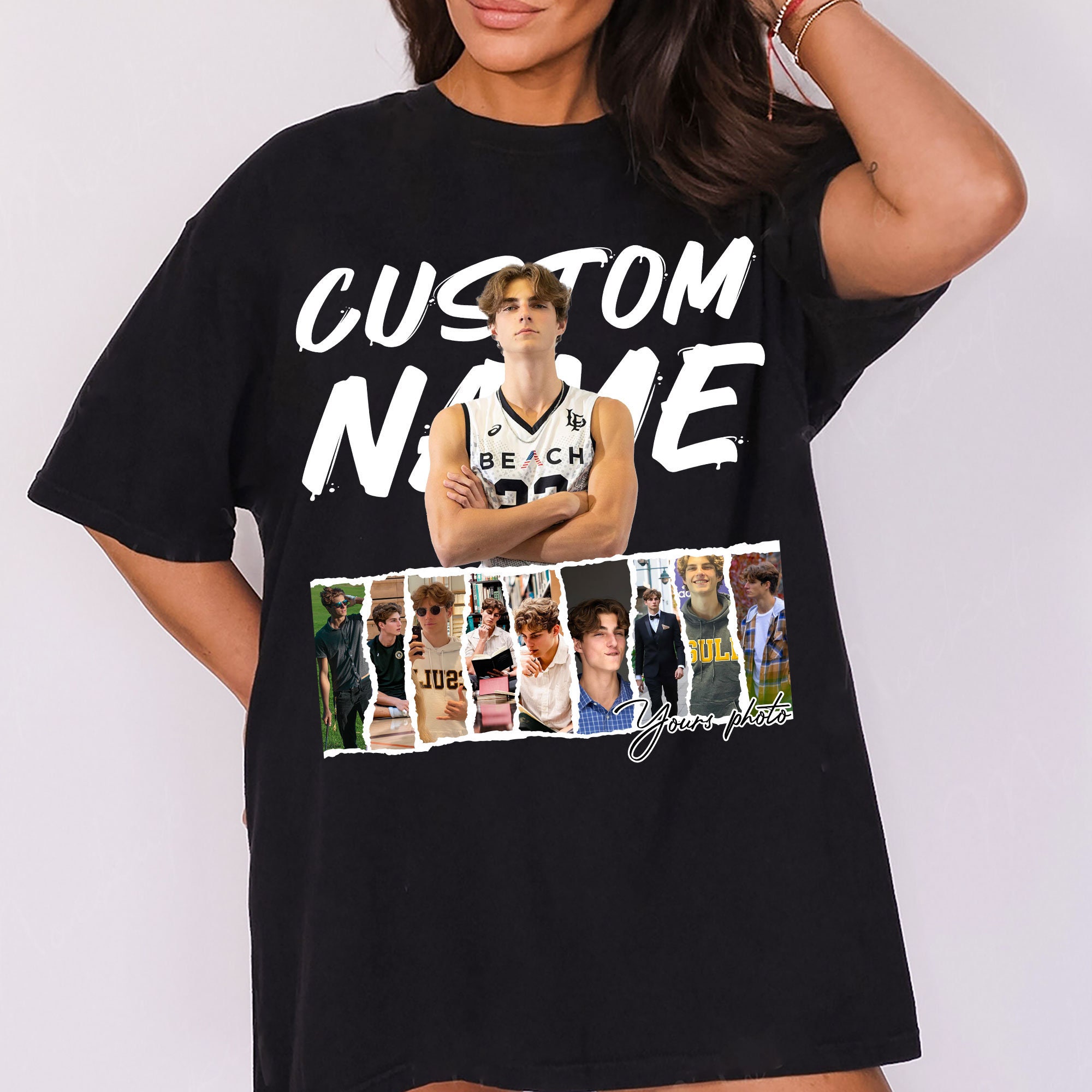 Discover Camiseta Personalizada Bootleg 90s Vintage Personaliza El Tuyo Camiseta con Fotos y Texto para Hombre Mujer