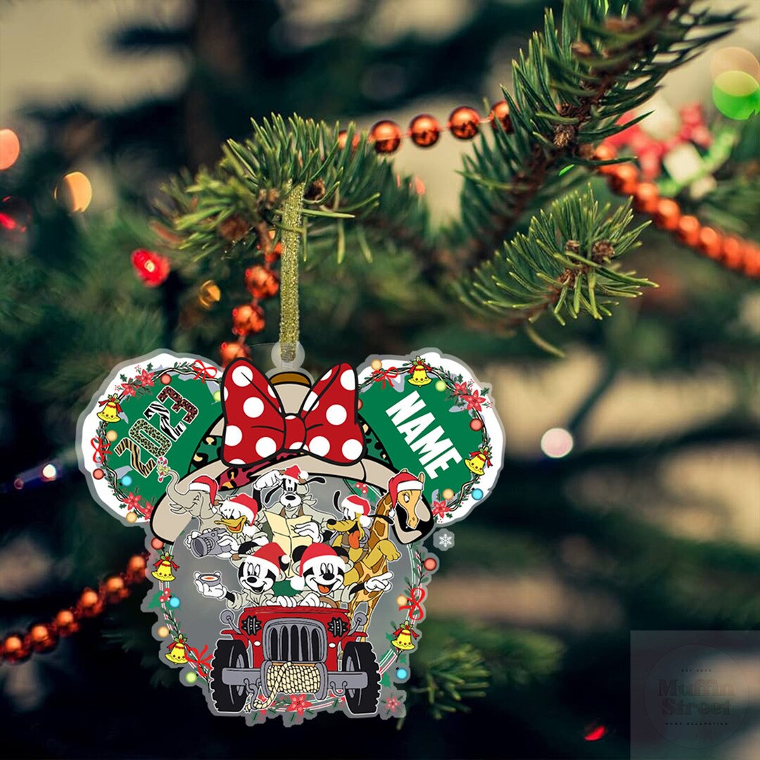 Personalized Disney Animal Kingdom Christmas Ornament, Mickey & Friends