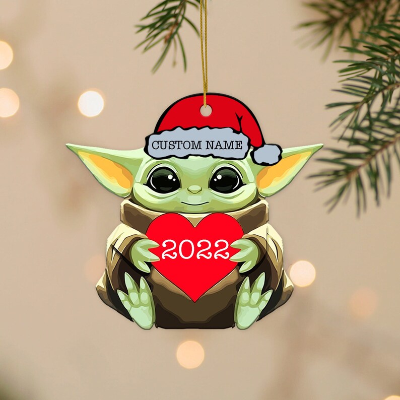 Personalized Lovely Baby Yoda Christmas Ornament Baby Yoda Etsy