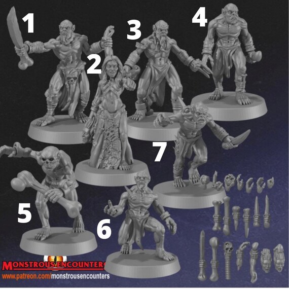 Ghouls D&amp;D Models 28mm/32mm for Role Playing Games/tabletop | Etsy