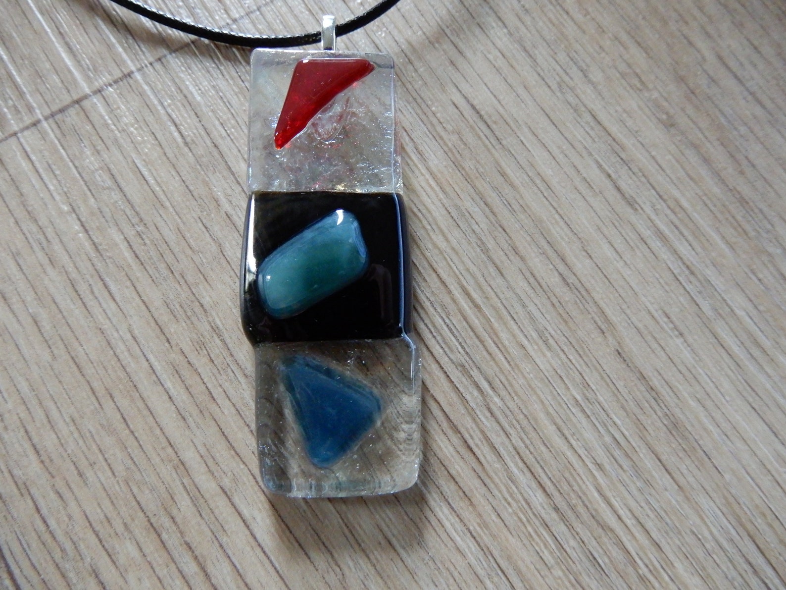 Fused glass jewellery pendant unique handmade Boho unusual Etsy