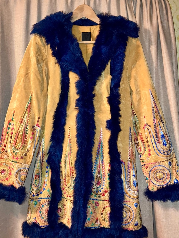 Anna Sui multi color light weight embroidered coat