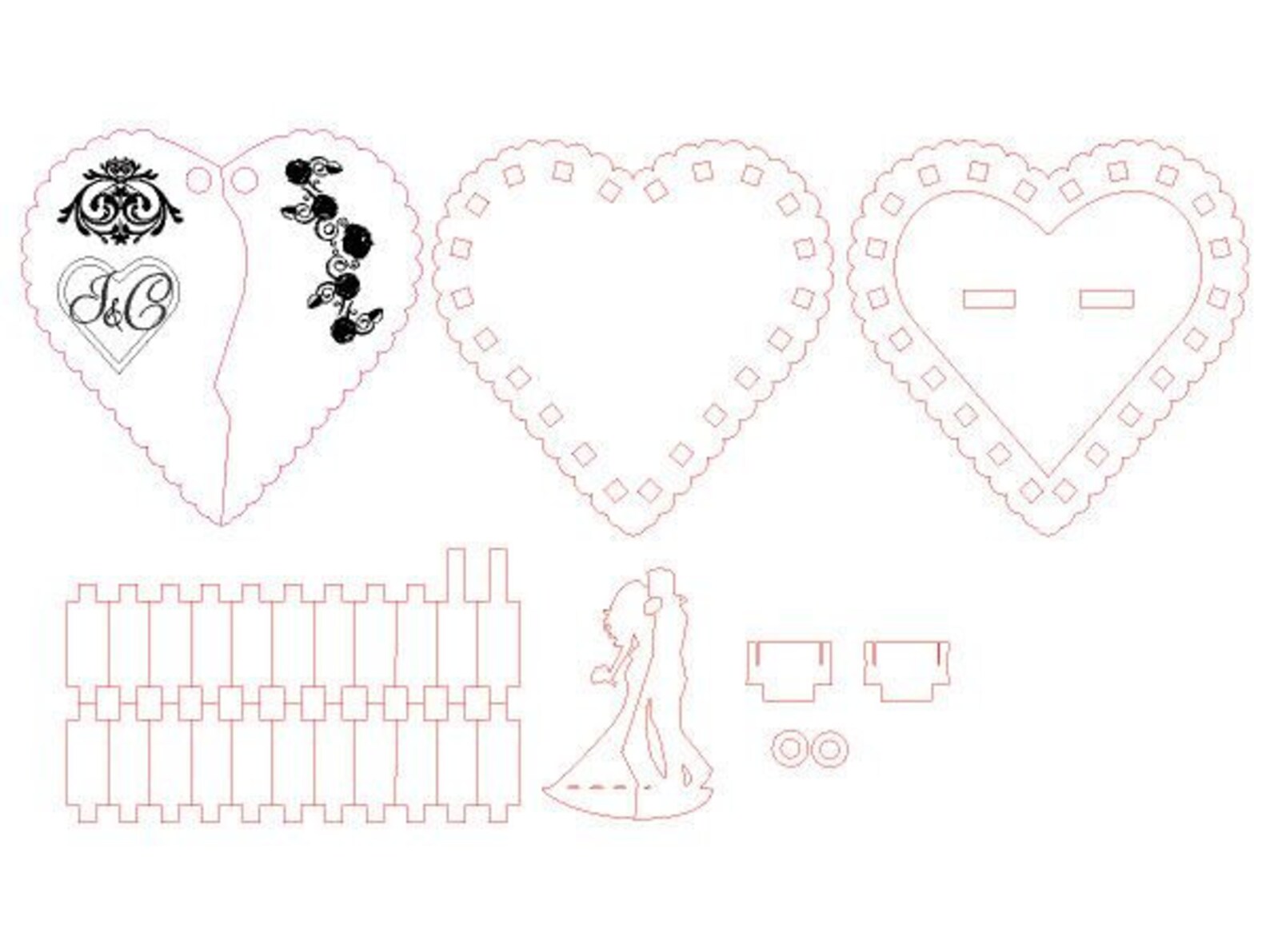 Wedding Jewelry Box Laser Cut Wedding Jewelry Box Vector Etsy