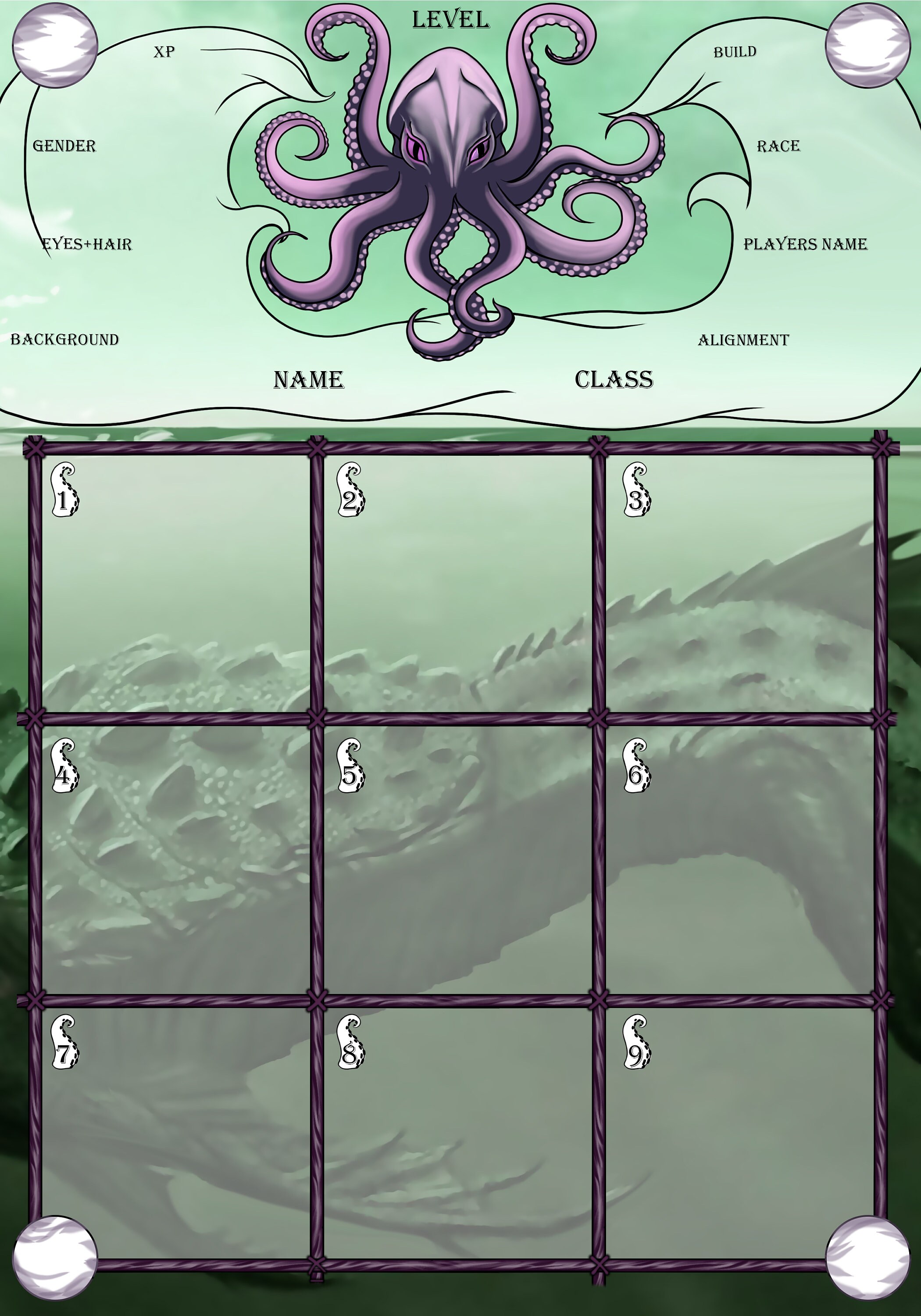 Kraken Dnd Character Sheet Dnd Sidestep List Dnd 5e - Etsy Canada