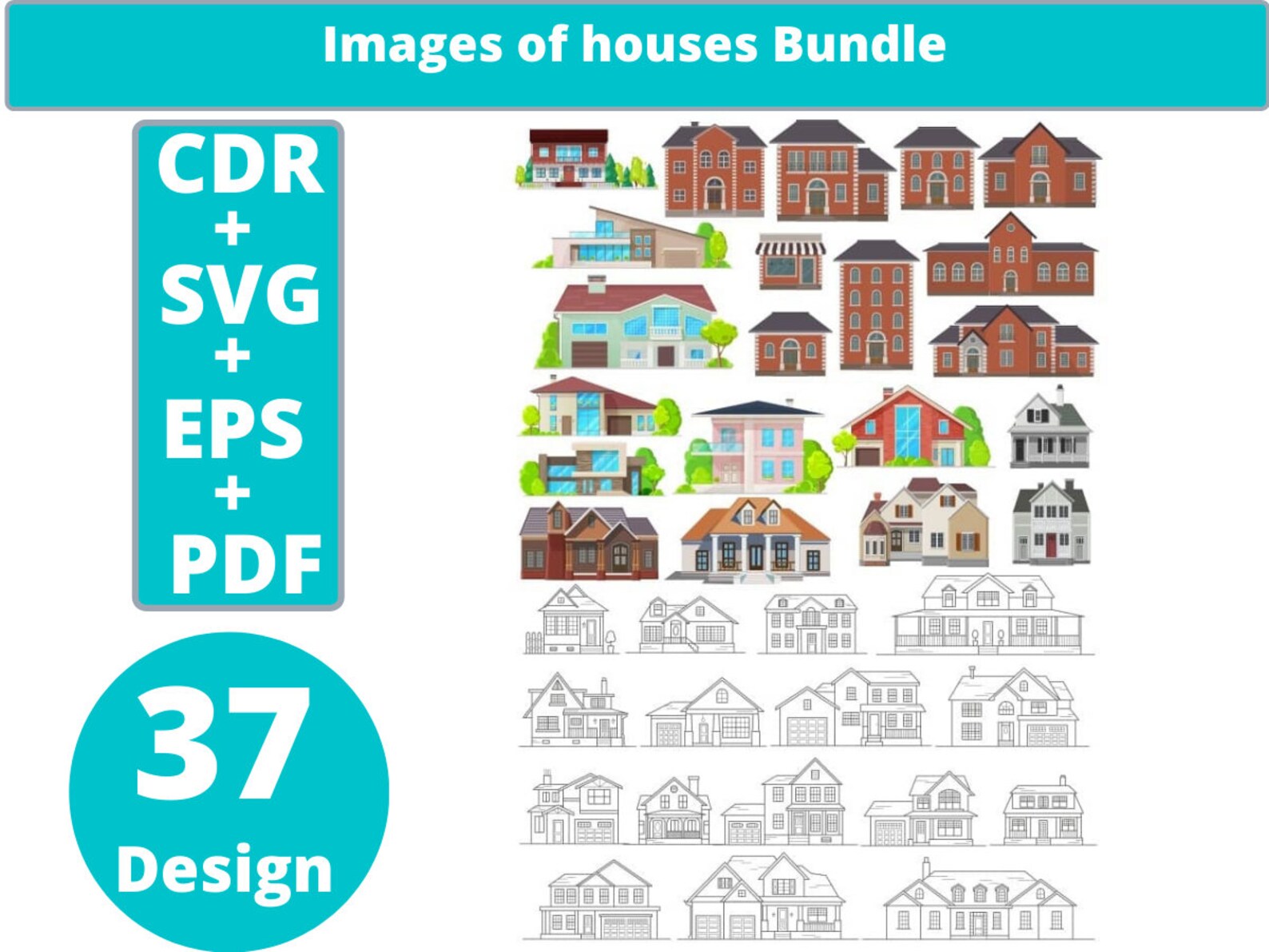 House SVG/ House Clipart/ Cut Files/ Cricut/ Silhouette/ Iron - Etsy
