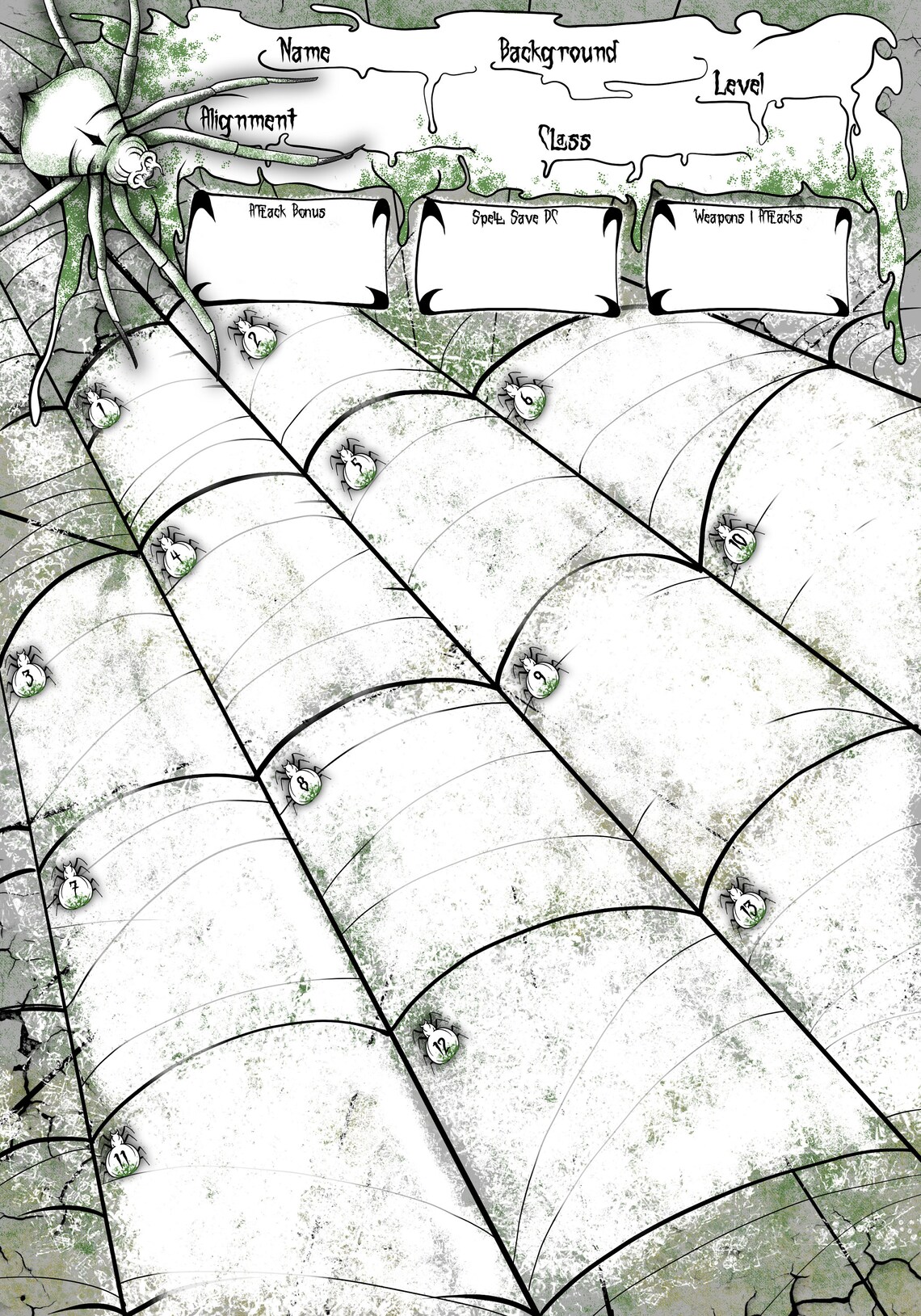 Spider Character Sheet 5e Dnd Character Sheet 5e Character - Etsy