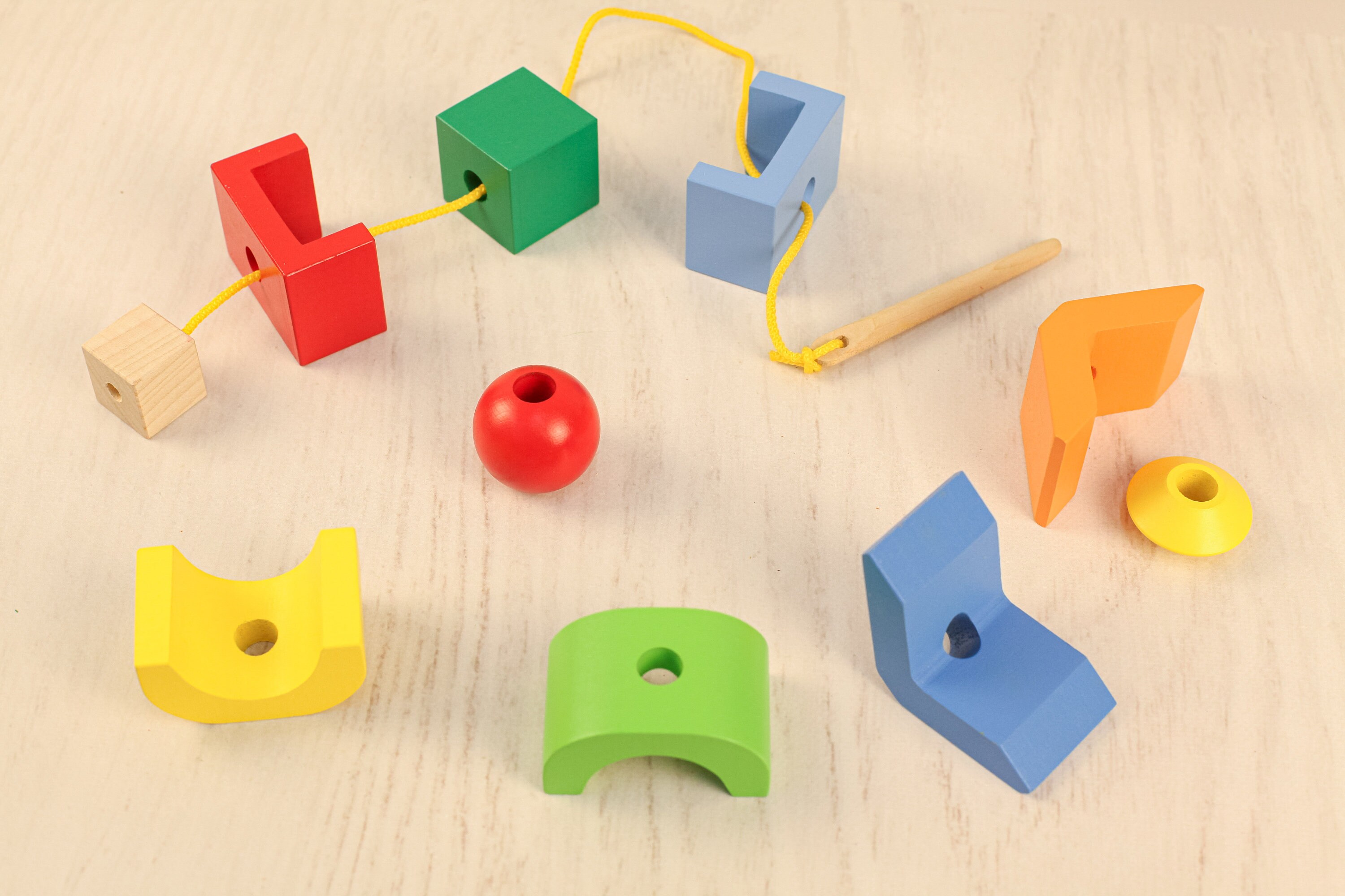 Wooden lacing toy with geometry shapes for toddler Wood Etsy