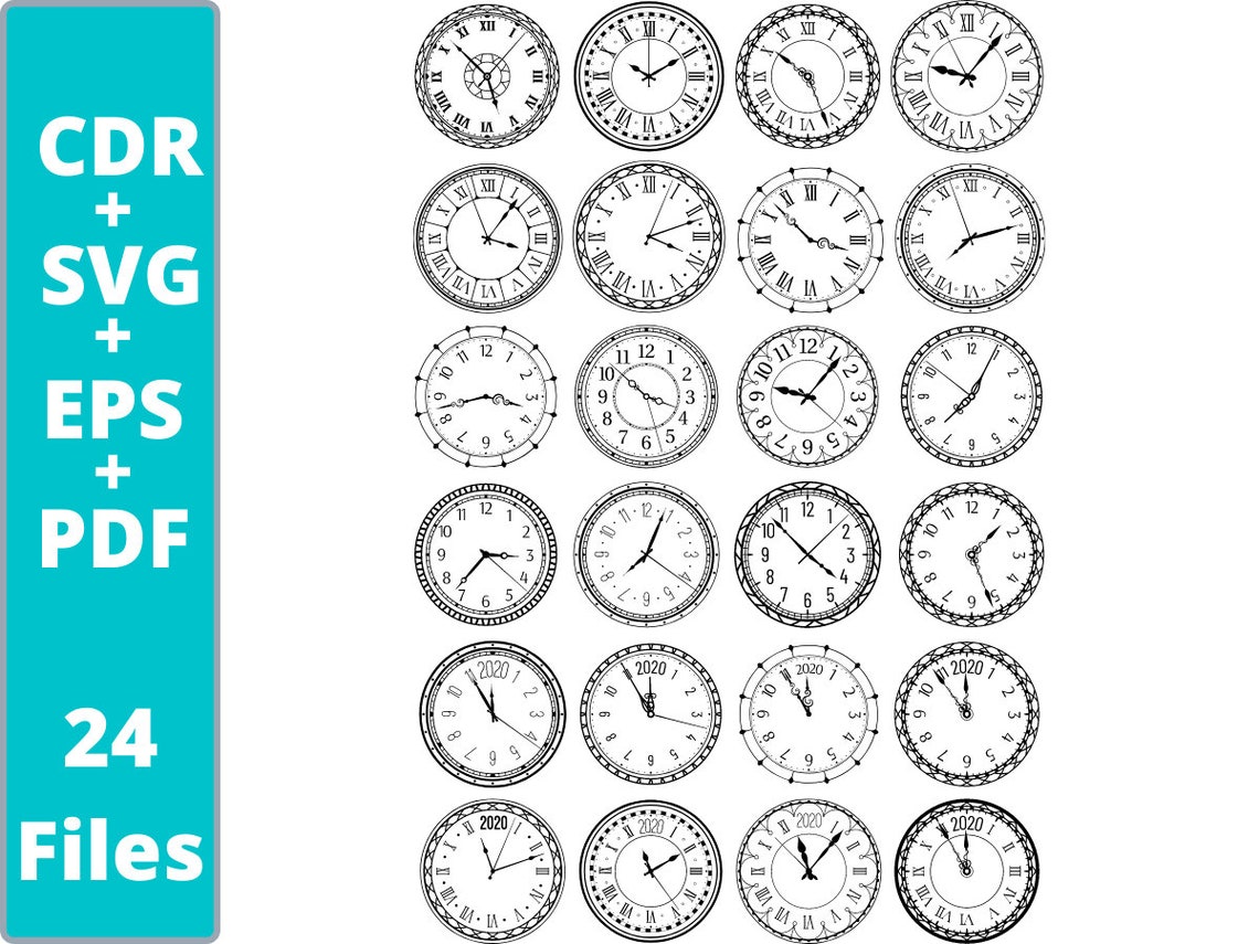 CLOCK FACE SVG Bundle Clock Face Clipart Clock Face Svg for Etsy