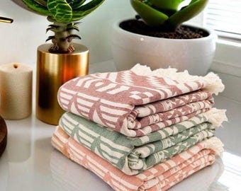 Bundle of 3 100% Turkish Cotton Turkish Bath Towels| Aztec Design l Super Soft and Absorbent | Generous Size 85 x 170cm and Double Sided