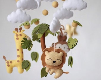 Safari mobile, Jungle mobile, Lion mobile, monkey mobile, Giraffe mobile, Safari baby shower, Jungle animals decor FAST SHIPPING