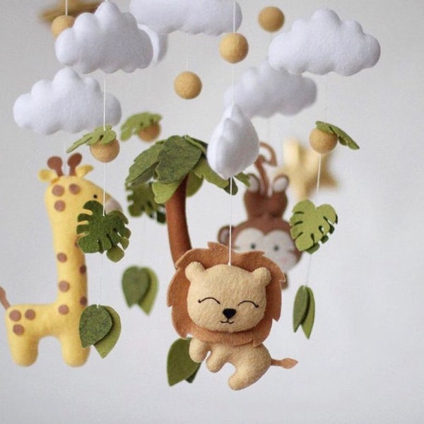 Safari mobile, Jungle mobile, Lion mobile, monkey mobile, Giraffe mobile, Safari baby shower, Jungle animals decor FAST SHIPPING