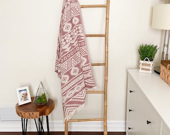 100% Turkish Cotton Towel, Lightweight and Reversible, Aztec Design, Available in 3 Colours, Housewarming Gift, Reversible Design
