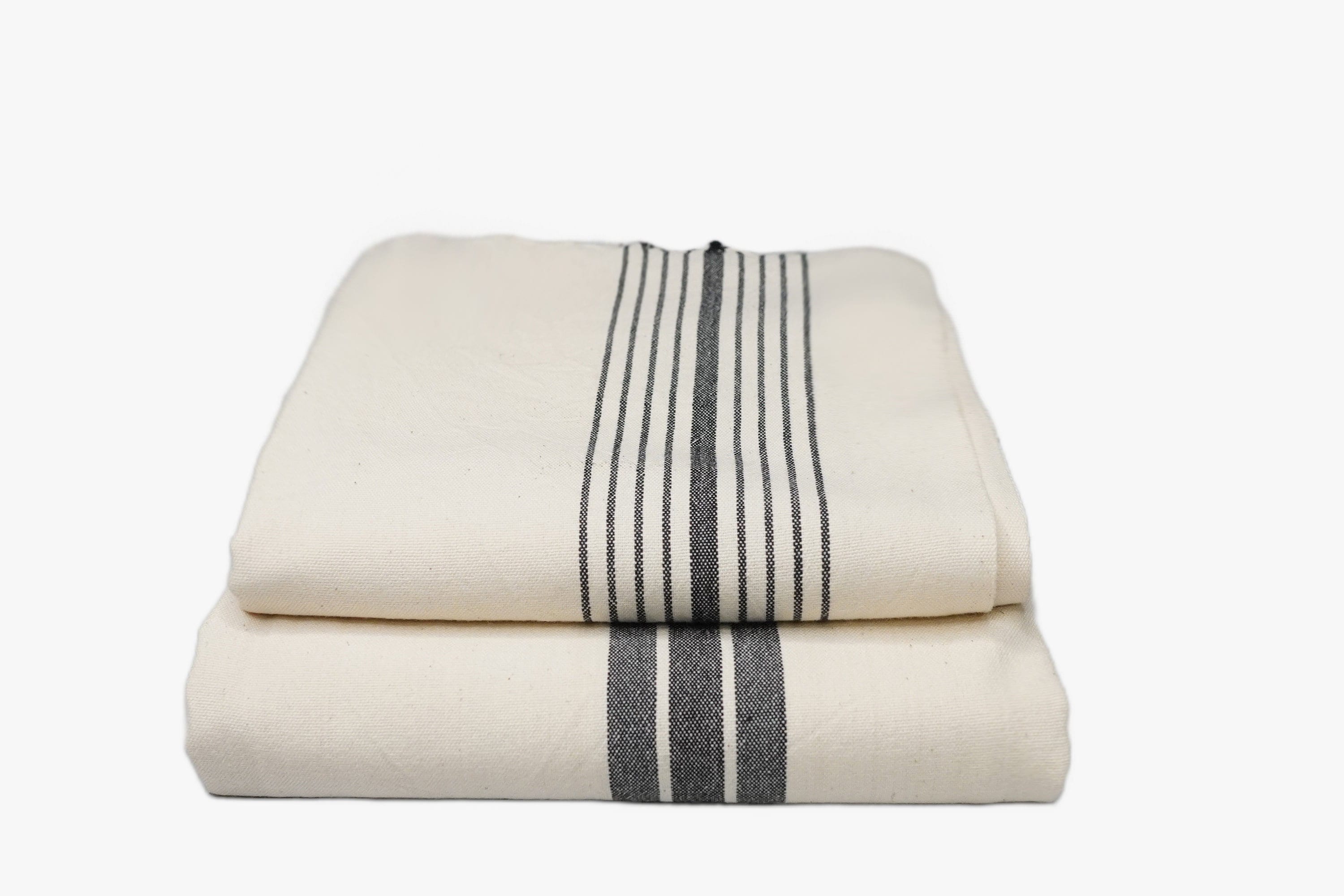 Neutral Linen Bath Sheet Large French Linen Bath Sheet Black and