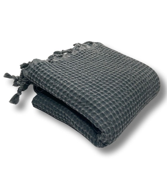 Set Di 2 Asciugamani Da Bagno Extra Large HeyLinen – Cotone Biologico A Nido D'Ape – Grigio Freddo