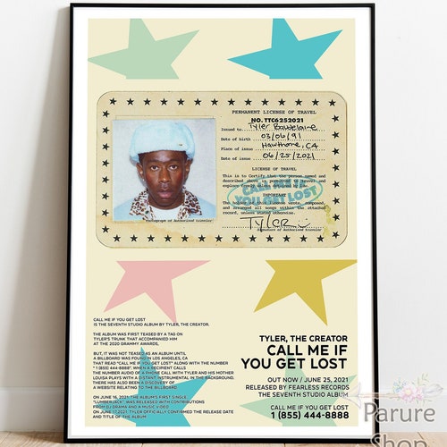Tyler The Creator Call Me If You Get Lost Album Receipt Etsy Ireland